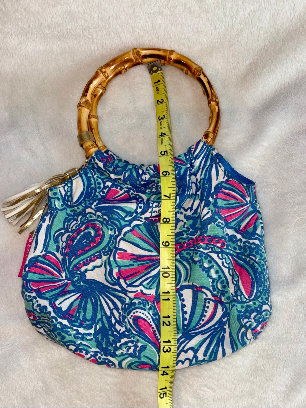 Lilly Pulitzer Bamboo Handle Bag Limited Edition - Picture 9 of 10